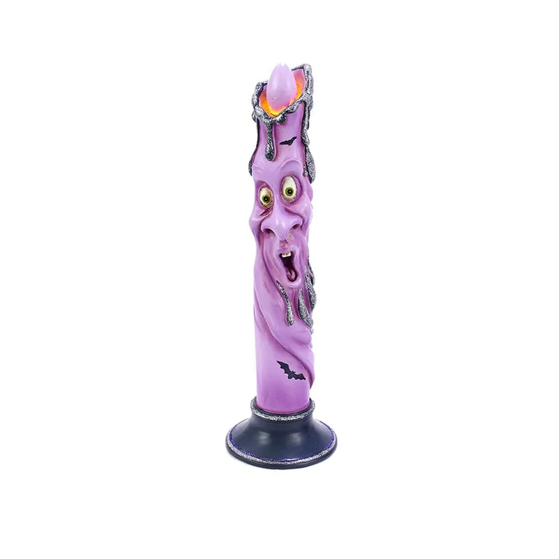 12.5" LED Ghost Face Candle in Purple Assorted