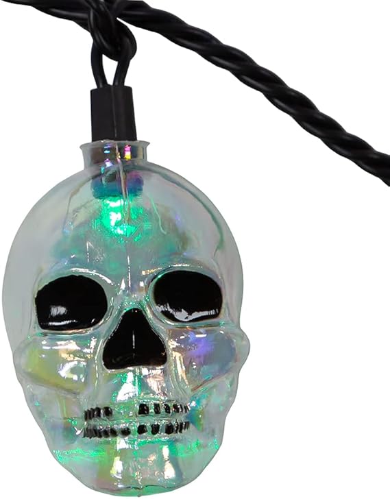 Lights Led Glitter Skull X10 Rgb