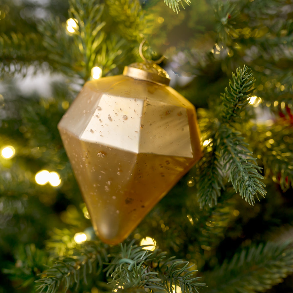 Matte Gold Diamond Glass Ornament