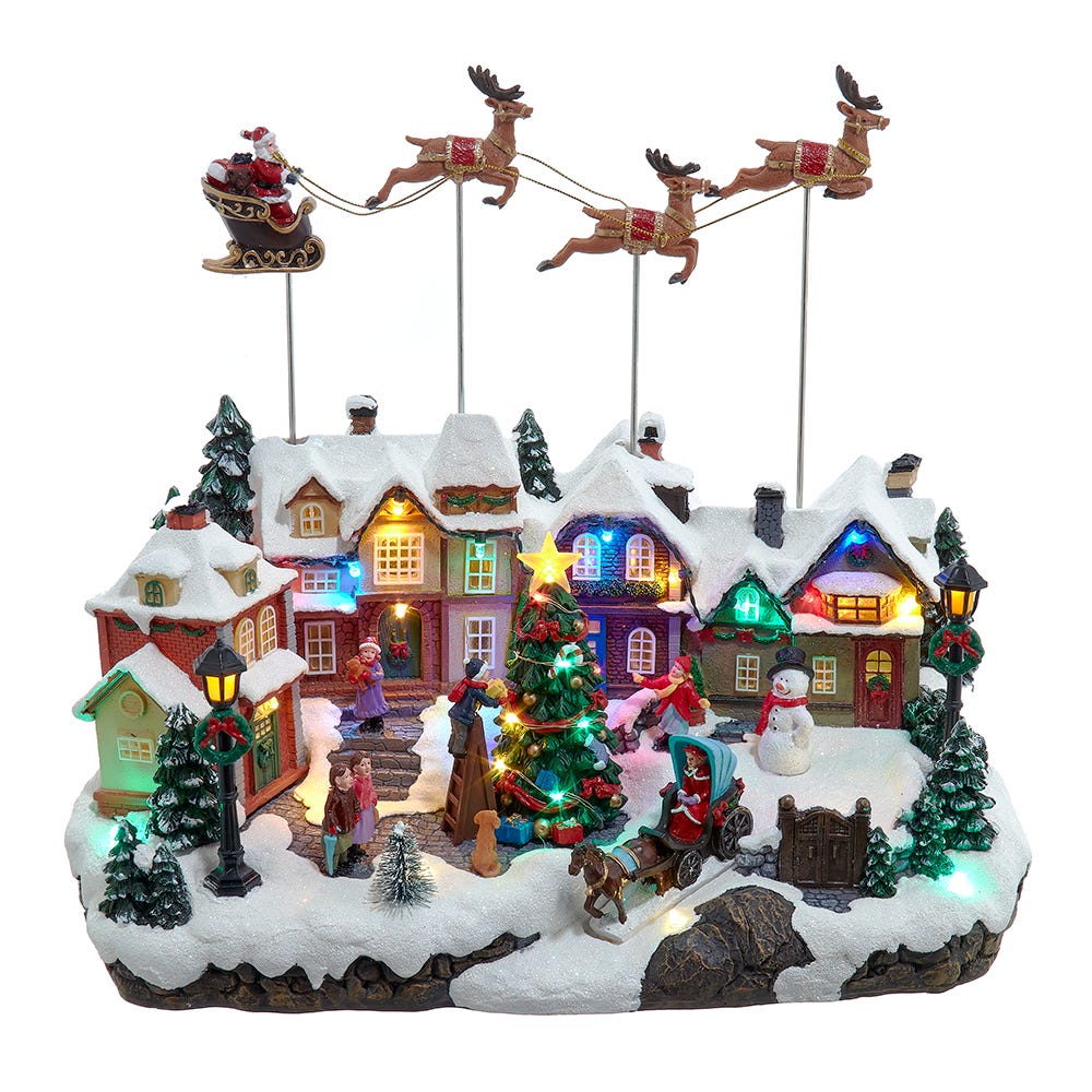 11" LED Animated Santa and Sleigh Musical