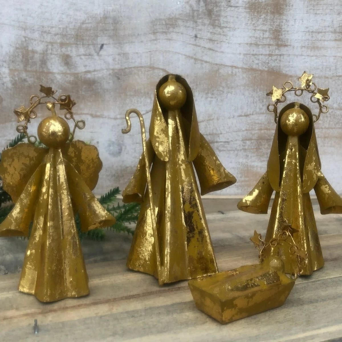 4" Mini Nativity Gold,  Set of 4