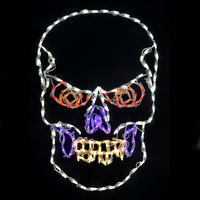 36" Scary Skull Halloween LED Sign