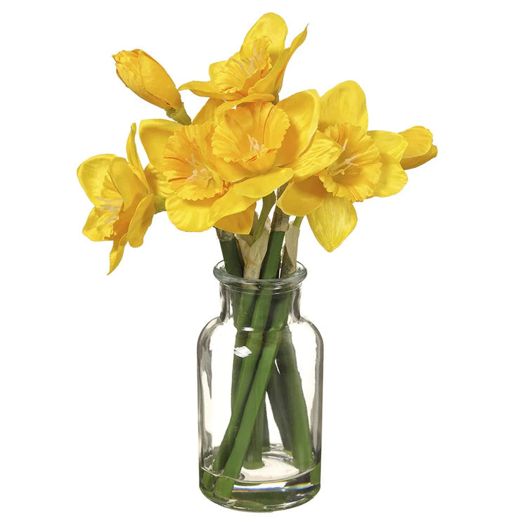 10" Yellow Daffodil In Vase