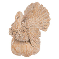 Turkey on Pumpkin Figurine