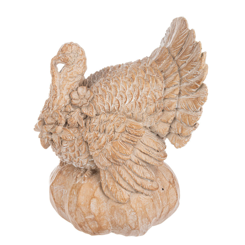 Turkey on Pumpkin Figurine