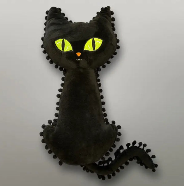 Black Cat Halloween Pillow