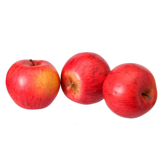 3" Faux Red Macintosh Apple Bag of 3