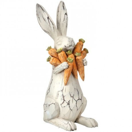 11" Resin Bunny With Carrots