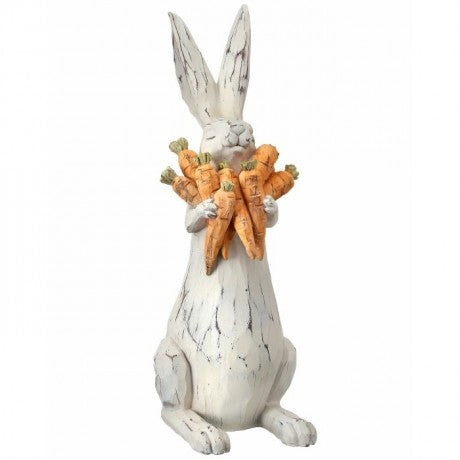 17" Resin Bunny With Carrots