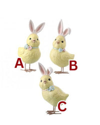 5.5" Resin Chick With Bunny Ears, Assorted
