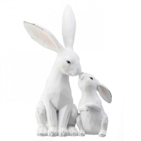 Bunny Kissing Baby Resin 10.5"