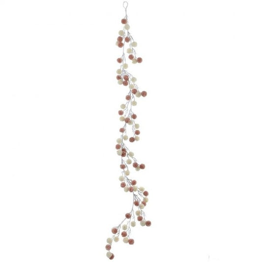 48" Pink Cream Easter Pom Pom Garland (CLR)