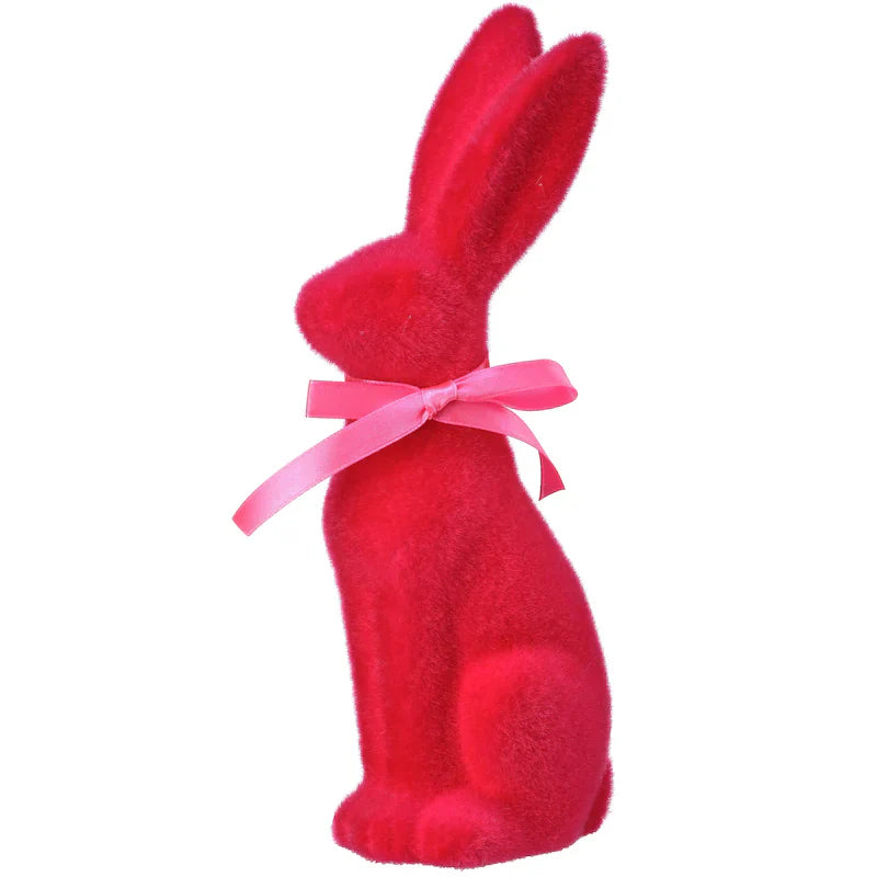 Terracotta Flocked Bunny Easter Spring Decor