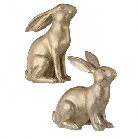 10" Resin Gold Bunny,  Assorted