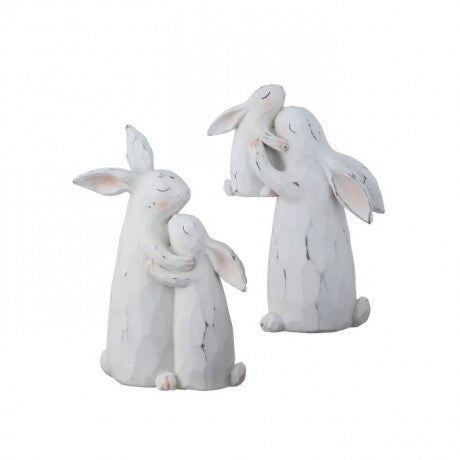 8" Resin Bunny With Child, Assorted