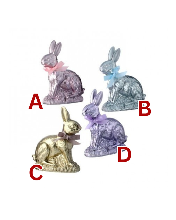 9" Resin Foil Chocolate Bunny, Assorted
