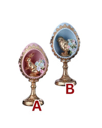 Bunny or Chick Egg On Pedestal/ Easter Egg Diorama - Assorted