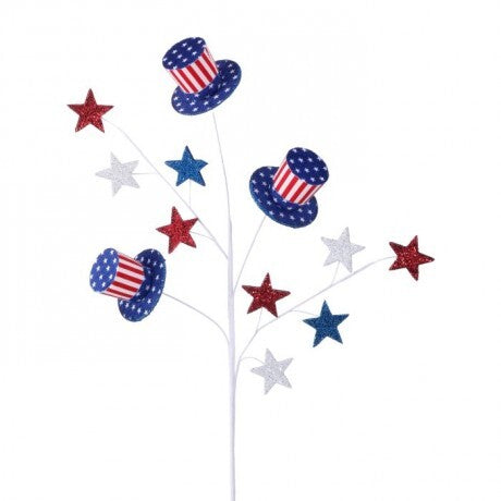 28" Americana Hat With Stars Spray