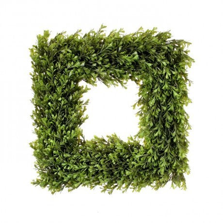 16" Spring Boxwood Square Wreath