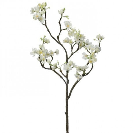 35" Cream Branched Apple Blossom Spray