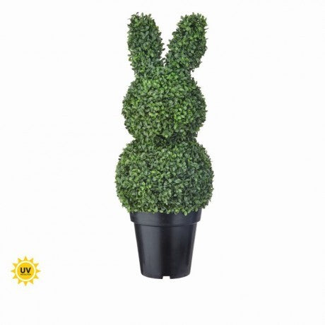 32" UV Boxwood Bunny Topiary