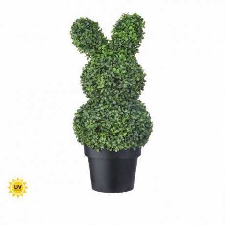 26" UV Boxwood Bunny Topiary