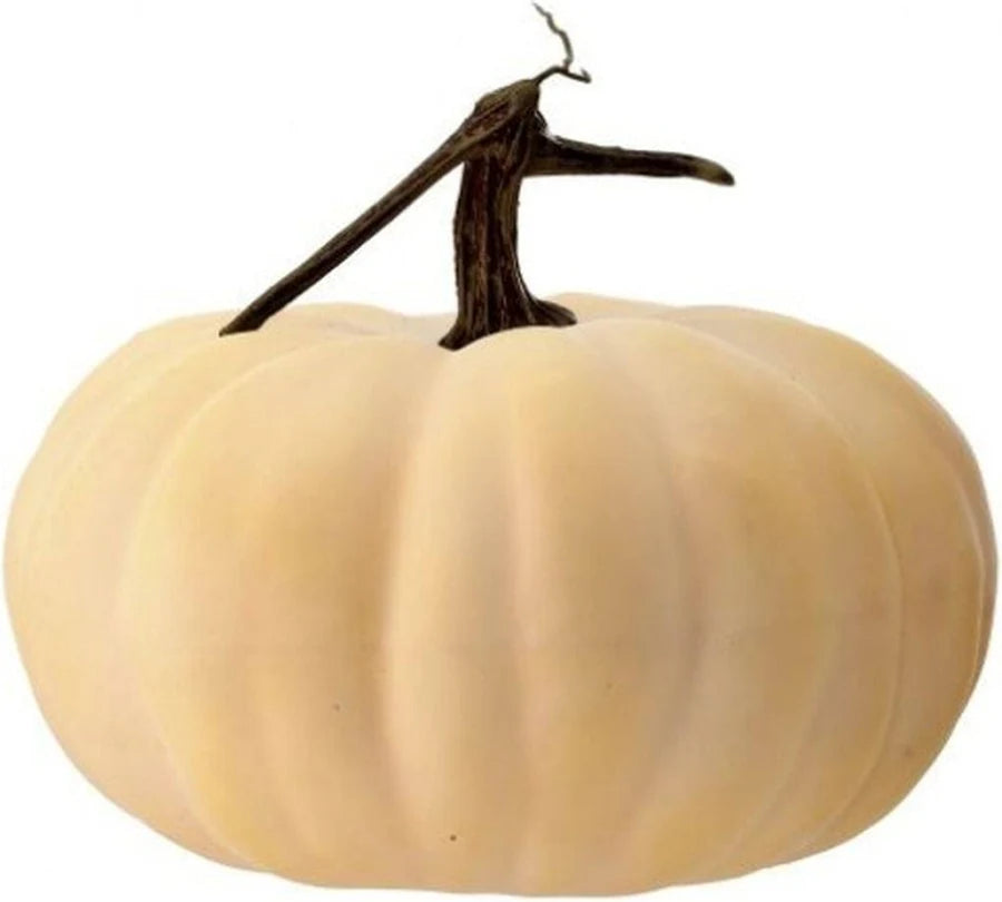 9" Light Yellow Pumpkin with Vine