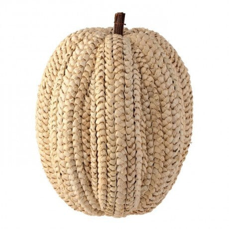 19.5" Cream Basket Weave Pumpkin