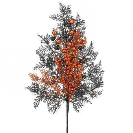 24" Black/Orange Spooky Glitter Spray