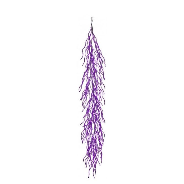 48" Glitter Purple Halloween Twig Garland