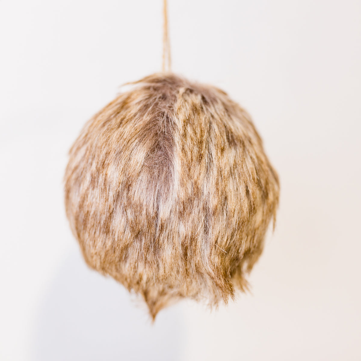 4" Natural Fur Ball Ornament