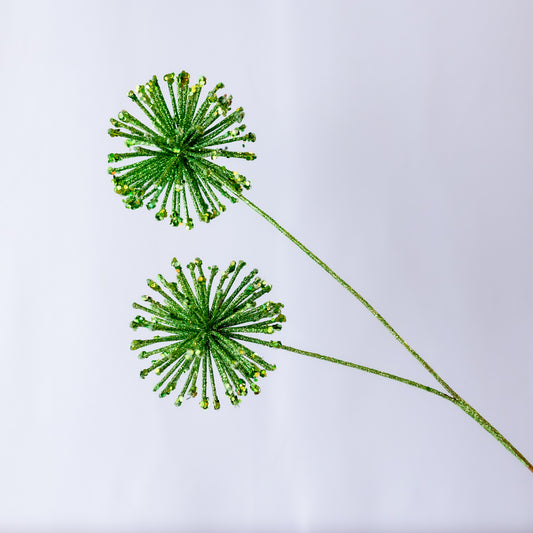 Green Starburst Sequin Ball Spray