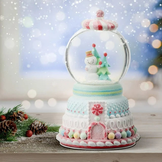 Candy Snowman Water Globe with Music