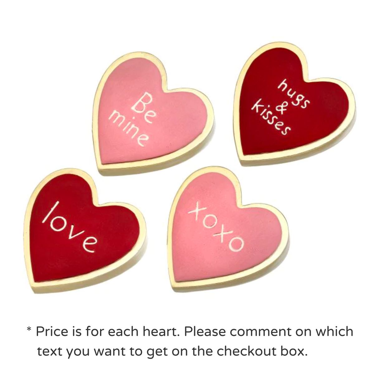 Candy Hearts Resin Valentine's Day Decor Assorted