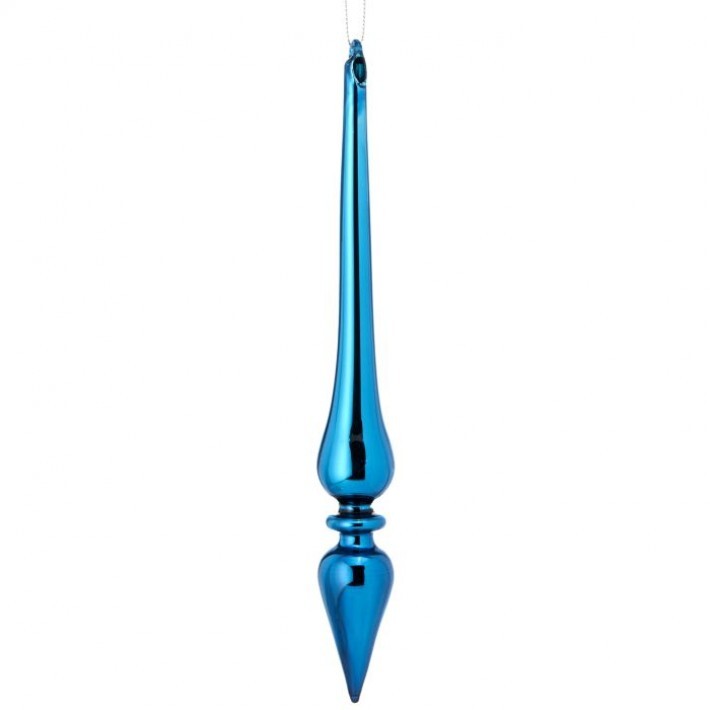 Shiny Royal Blue Glass Finial Ornament