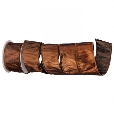 2"X10Y Copper Dupion Metallic Ribbon