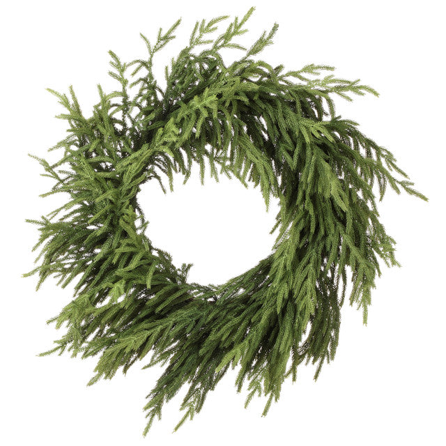 30" Green Norfolk Pine Wreath