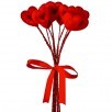 14" Red Flocked Heart Bundle