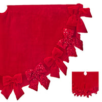 54" Red Velvet with Bows Tree Skirt