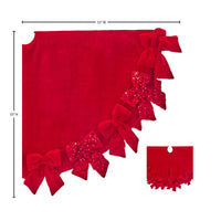 54" Red Velvet with Bows Tree Skirt