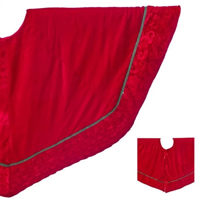 54" Red Velvet Braided Tree Skirt