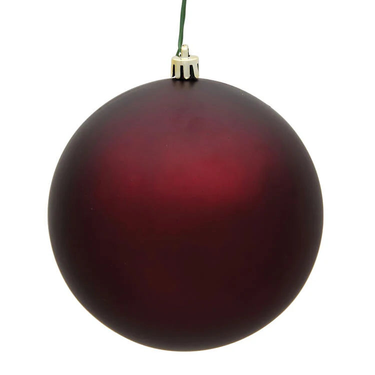 70Mm Matte Burgundy Plastic Ball Ornaments Box of 12