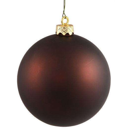 70mm Matte Chocolate Plastic Ball Ornaments Box of 12