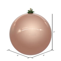 100mm Pearl Rose Gold Ornament Box of 6