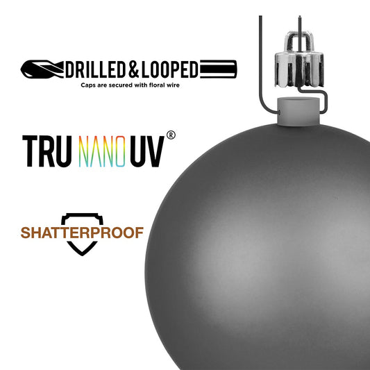 100mm Pearl Rose Gold Ornament Box of 6