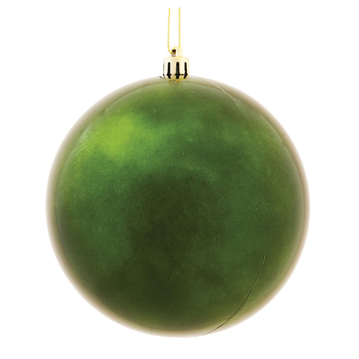 140mm Shiny Moss Green Plastic Ball Ornament Box of 4