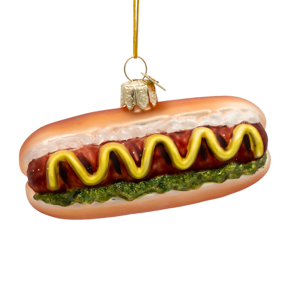 Noble Gems Glass Hot Dog Ornament