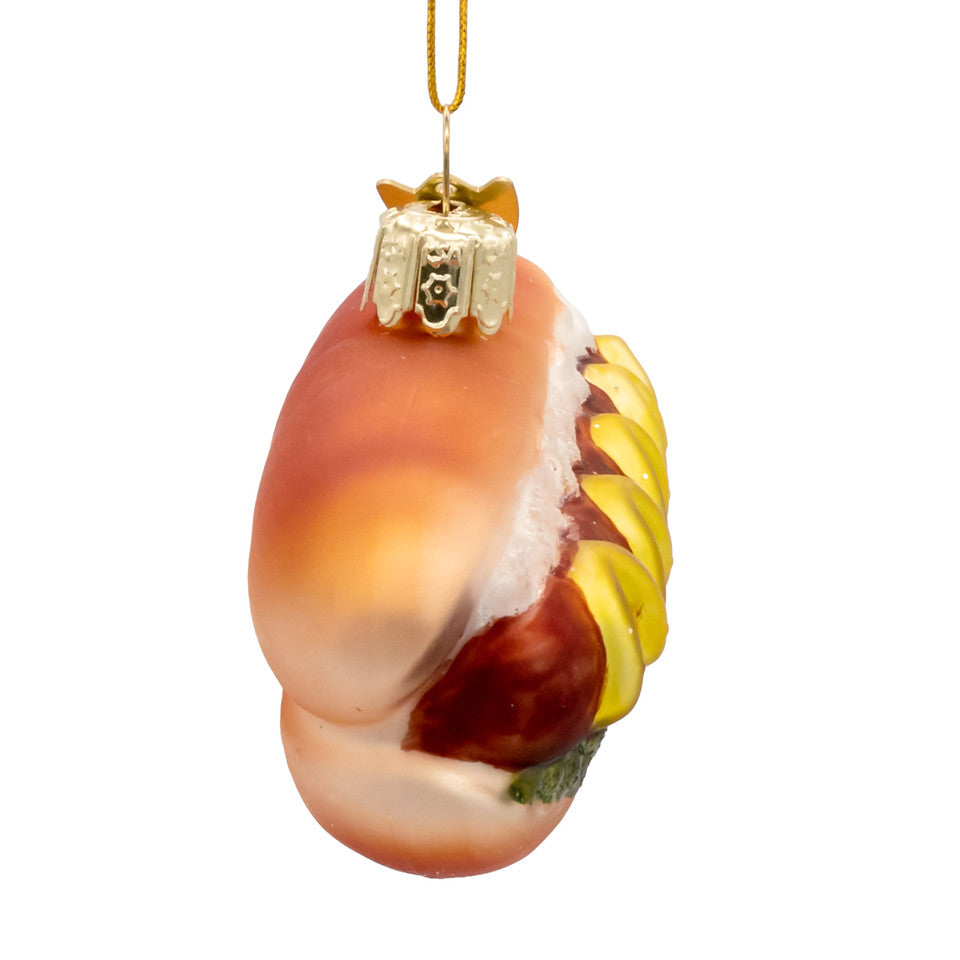 Noble Gems Glass Hot Dog Ornament