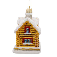 Noble Gems Glass Log Cabin Ornament