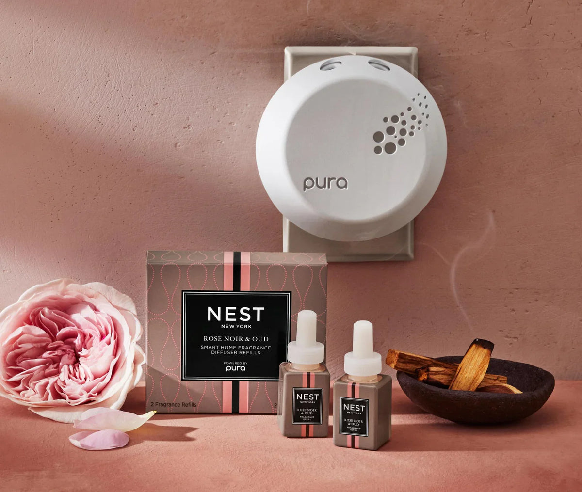 Rose Noir & Oud - Duo Nest x Pura Diffuser Refill